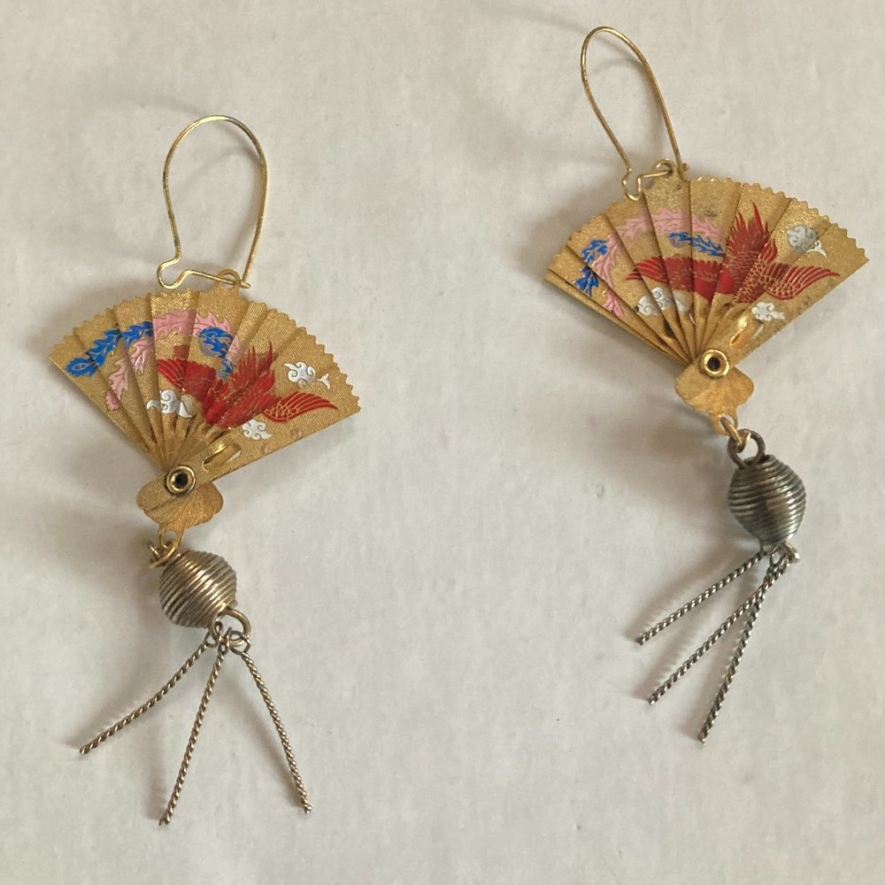 Vintage fan earrings